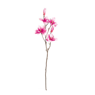 Magnolienzweig 4 Blüten, 2 Knospen, Kunstseide Größe:100cm Farbe: pink