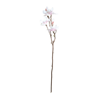 Magnolienzweig 4 Blüten, 2 Knospen, Kunstseide Größe:100cm Farbe: weiß