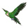 Perroquet, volant polystyrène avec plumes     Taille: 73x76cm    Color: vert