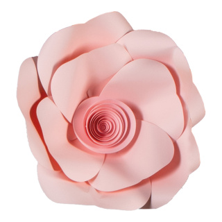 Rose en papier  avec fil de fer pour suspendre Color: rose Size: Ø 20cm