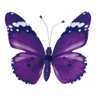 Schmetterling mit Clip Flügel aus Papier, Körper aus Styropor Größe:20x30cm Farbe: violett    #