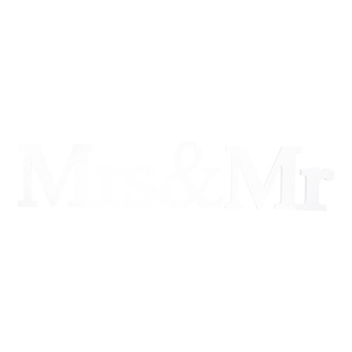 Schriftzug »Mrs & Mr« aus MDF-Holz     Groesse: 75x15cm    Farbe: weiß