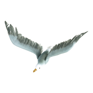 Mouette cellulose, avec plumes     Taille: 45x25cm    Color: blanc/gris