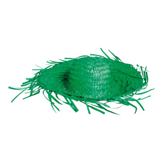 Straw hat  - Material: natural material - Color: green - Size: Ø 40cm