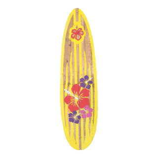 Surfboard wood, with stand     Size: 115x30cm    Color: yellow/brown