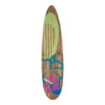 Surfbrett Holz, mit Ständer Größe:170x40cm Farbe: grün/braun