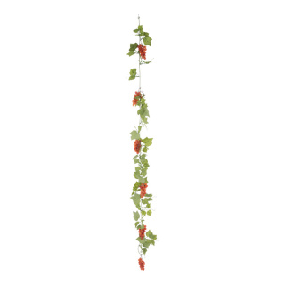 Weintraubenranke 6-fach, Kunstseide     Groesse:180cm    Farbe:grün/rot