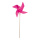 Windmill  - Material: plastic with wooden stick - Color: fuchsia - Size: Ø 31cm X 75cm