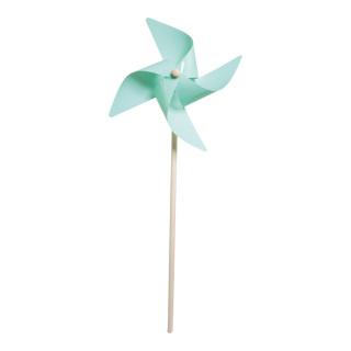 Windmill  - Material: plastic with wooden stick - Color: mint-coloured - Size: Ø 31cm X 75cm