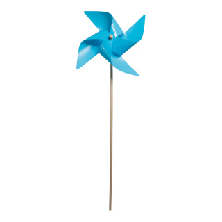 Moulin á vent  plastique avec tige en bois Color: bleu clair Size: Ø 42cm X 110cm