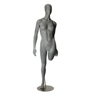 Hindsgaul, abstrakte Damenfigur mit 3 Beinoptionen für Prothesen, raw finish grau