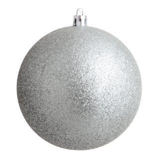 Weihnachtskugel-Kunststoff  Größe:Ø 8cm, 6 St./Blister  Farbe: silber glitter