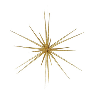 Sputnikstern zum Zusammensetzen, aus Kunststoff, mit Glitter     Groesse:Ø 21cm    Farbe:gold