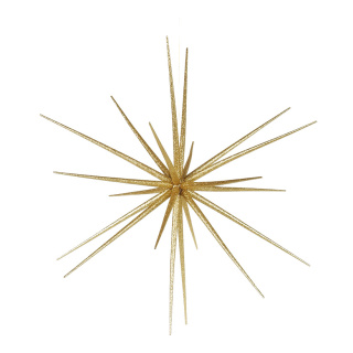 Sputnikstern zum Zusammensetzen, aus Kunststoff, mit Glitter Größe:Ø 55cm,  Farbe: gold
