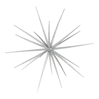 Sputnikstern zum Zusammensetzen, aus Kunststoff, mit Glitter     Groesse:Ø 55cm    Farbe:silber