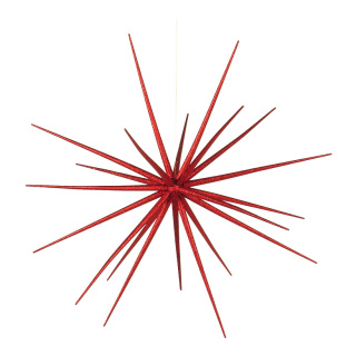Sputnikstern zum Zusammensetzen, aus Kunststoff, mit Glitter Größe:Ø 55cm,  Farbe: rot