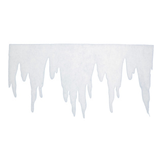 Eiszapfenfries aus 2cm Schneewatte, schwer entflammbar     Groesse:125x66cm    Farbe:weiß   Info: SCHWER ENTFLAMMBAR