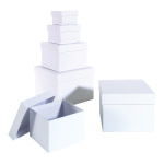 Cartonages-cadeaux quadrique 6 pcs./set  Color: blanc mat...