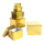 Geschenk-Kartonagensatz 6tlg., quadratisch     Groesse:8x8x5,5cm - 18x18x13cm    Farbe:gold