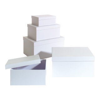 Geschenkkartons, rechteckig, 5 Stk./Satz, Größe: größte Box=47,5 x 33,5 x 23,5cm, Farbe: mattweiß