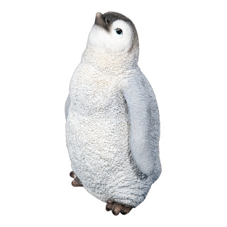 Pinguinküken aus Kunstharz     Groesse:26x16x15cm    Farbe:weiß/schwarz
