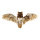 Eule, fliegend Polyfoam mit Federn     Groesse:55x30cm    Farbe:braun/weiß