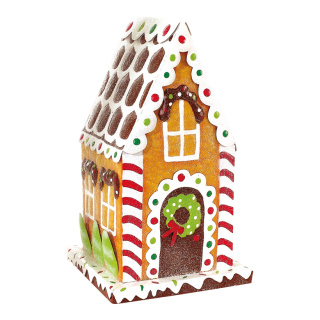 Gingerbread house  - Material: slightly frosted metal - Color: beige/brown - Size: 22x22x38cm