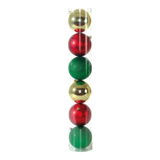 Christmas ball set 6 pcs./box - Material: plastic - Color: multicoloured - Size: Ø 10cm
