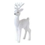 Cerf debout  glitter plastique paumure 20cm Color: blanc...