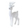 Cerf debout  glitter plastique paumure 20cm Color: blanc Size: 62x36x15cm