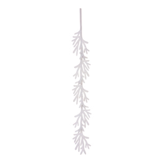 Schneezweiggirlande, beglimmert, Schneewatte, Größe:160cm,  Farbe: weiß