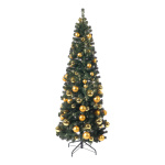 Weihnachtsbaum beschmückt, PVC, mit Kugeln, 200 warmweiße...