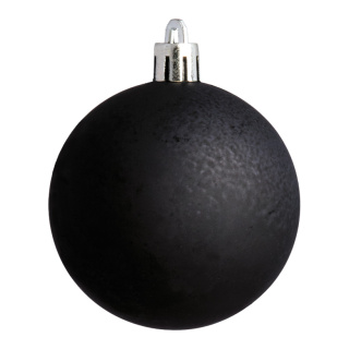Weihnachtskugel, schwarz matt 6 Stk./Beutel     Groesse:Ø 8cm   Info: SCHWER ENTFLAMMBAR