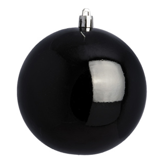 Boule de Noel noir 6pcs./sachet brillant plastique Color: noir Size: Ø 8cm