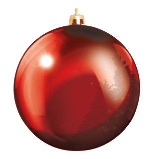 Boule de Noel  brillant plastique Color: rouge Size: Ø 40cm