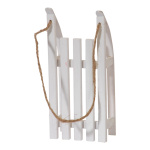 Traîneau mini  bois avec corde Color: blanc Size:...