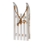 Traîneau  bois avec corde Color: blanc Size: 38x15x9cm