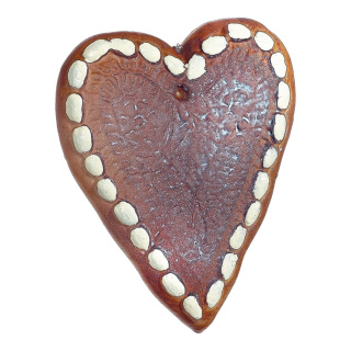 Gingerbread heart  - Material: styrofoam with nylon hanger - Color: brown/beige - Size: Ø 22cm