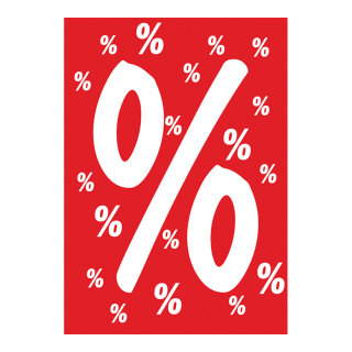Affiche symbole "%"  papier Color: rouge/blanc Size: A1