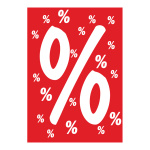 Poster % symbol   - Material: paper - Color: red/white -...