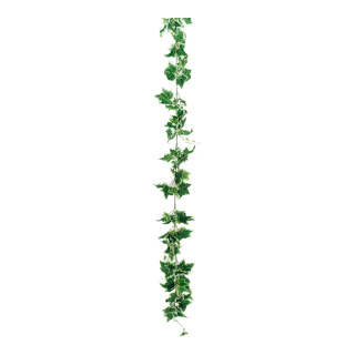 Guirlande de lierre avec 170 feuilles, soie artificielle     Taille: Ø 15cm, 200cm    Color: vert/blanc