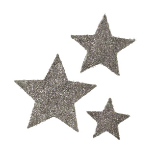 Sisal star   - Material: with sequins - Color: silver - Size:  X 30cm