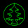 arbre de Noël dans le cercle de lumière au néon  vert