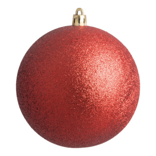 Weihnachtskugel-Kunststoff  Größe:Ø 10cm,  Farbe: rot glitter