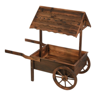 Wheelbarrow  - Material: with roof wood - Color: brown - Size: 91x93cm