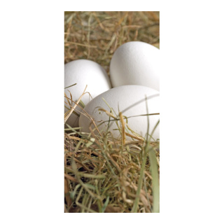 Motivdruck "Eier im Heunest", Papier, Größe: 180x90cm Farbe: weiß   #