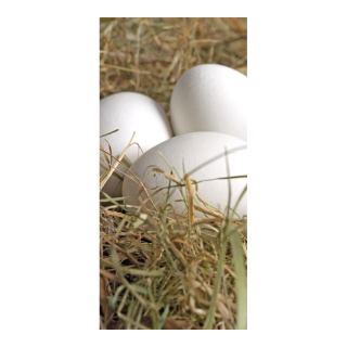 Motif imprimé "Œufs au nid de foin" tissu  Color: blanc Size: 180x90cm