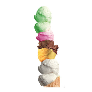 Motif imprimé  "Ice Cream" tissu  Color: multicolore Size: 180x90cm
