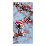 Motivdruck "Kirschblütenzweig", Papier, Größe: 180x90cm Farbe: blau/pink   #