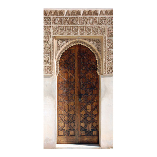 Banner "Oriental Door" fabric - Material:  - Color: white/brown - Size: 180x90cm